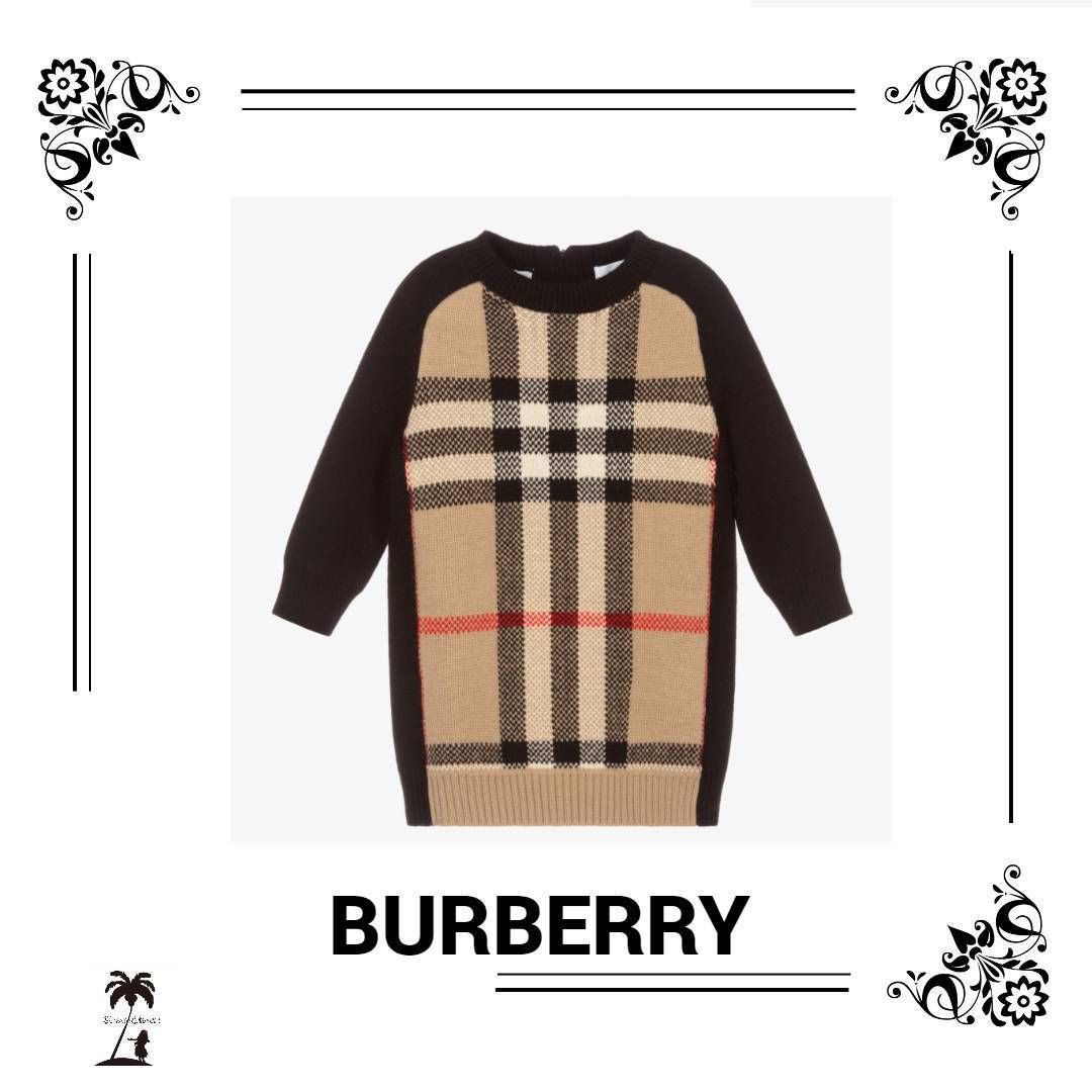 ★BURBERRY★Baby チェックカシミヤベビードレス/ 6M-2Y