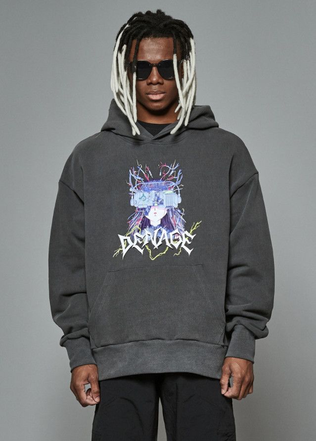 ☆DENAGE☆ グラフィック プリント フーディ 2色 ☆DENAGE☆ グラフィック プリント フーディ 2色 (パーカー