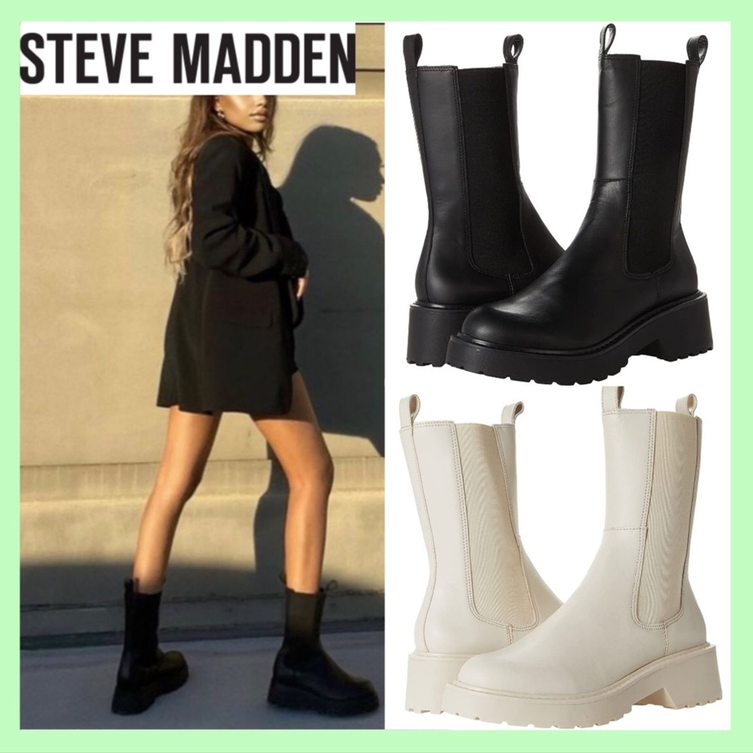 関税送料込 Steve Madden Yairy サイドゴアブーツ ミドル Steve Madden ミドルブーツ Buyma