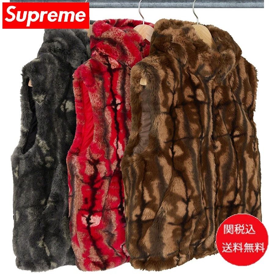 関税込 21AW Week2 Supreme Faux Fur Hooded Vest ファーベスト 関税込 21AW Week2 Supreme Faux Fur Hooded Vest ファーベスト