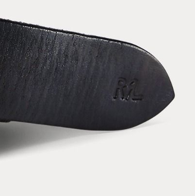 希少☆RRL(ダブルアールエル) イタリア製 ロゴ レザーベルト
