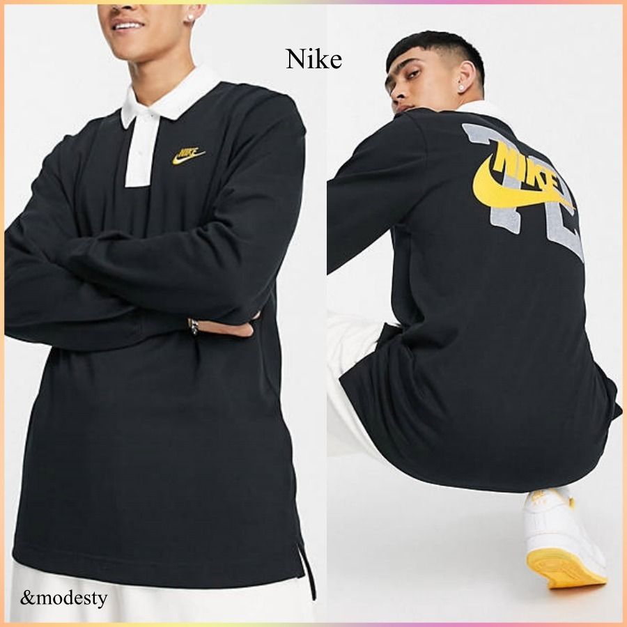 Nike】Collegiate バックプリントラグビーポロシャツ ブラック (Nike Nike】Collegiate バックプリントラグビーポロシャツ ブラック (Nike