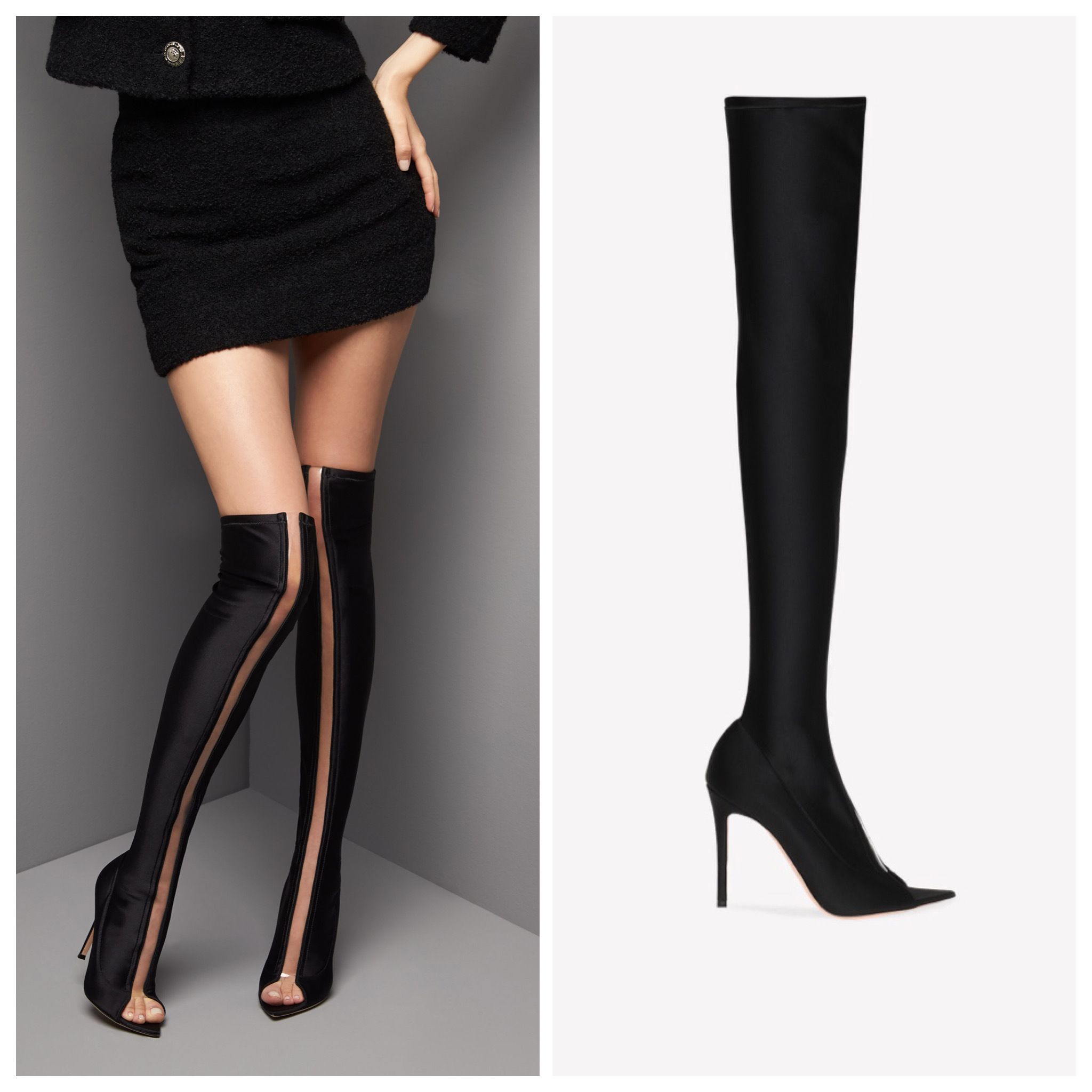 Gianvito Rossiストレッチ×TPUニーハイブーツHIROKO CUISSARD