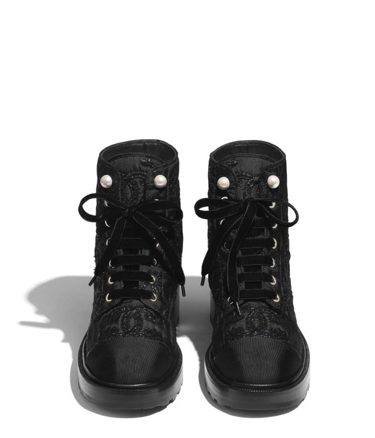 かっこいい☆】シャネル レースアップブーツ (CHANEL/ショートブーツ ...