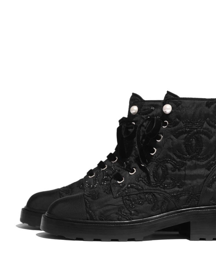 かっこいい☆】シャネル レースアップブーツ (CHANEL/ショートブーツ ...