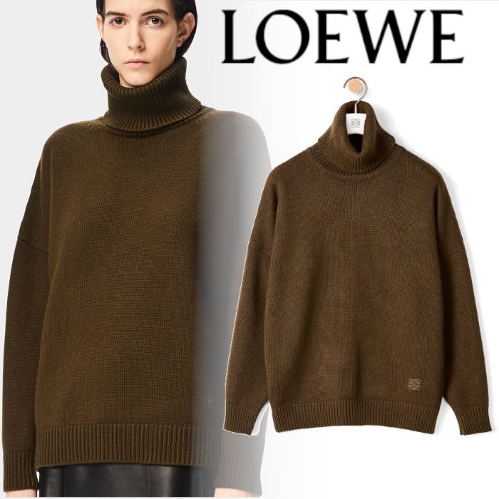LOEWE 新作 カシミア アナグラム 刺繍 タートルネック セーター (LOEWE 特上品 ロエベカシミヤニットベスト ニット/セーター