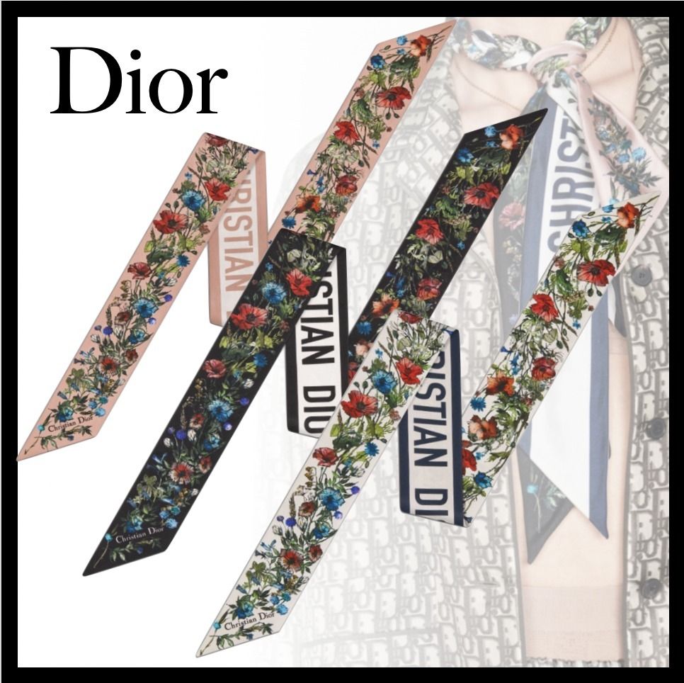 新作【Dior】D-MILLEFIORI ミッツァ スカーフ☆3色展開 (Dior/スカーフ ...