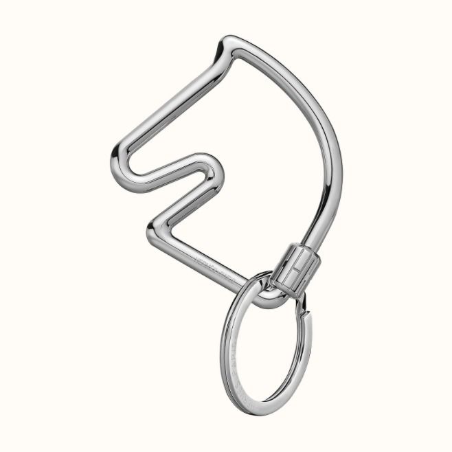 HERMES エルメス キーホルダー キーリング チャーム 馬 シルバー ...