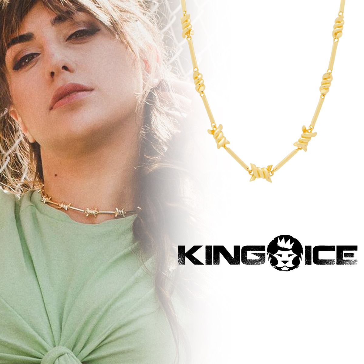 KING ICE キングアイス 10MM BARBED WIRE CHAIN ネックレス KING ICE キングアイス 10MM BARBED WIRE CHAIN ネックレス