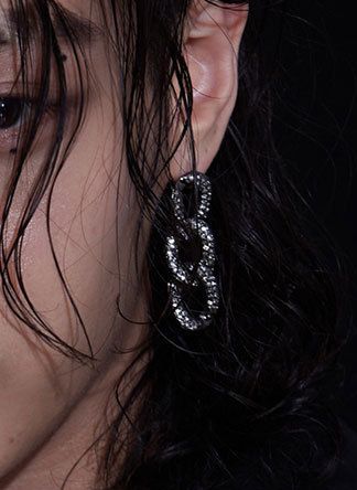 BTS ジミン着用 ☆BLACKPURPLE☆ PONDELL CUBIC CHAIN EARRING