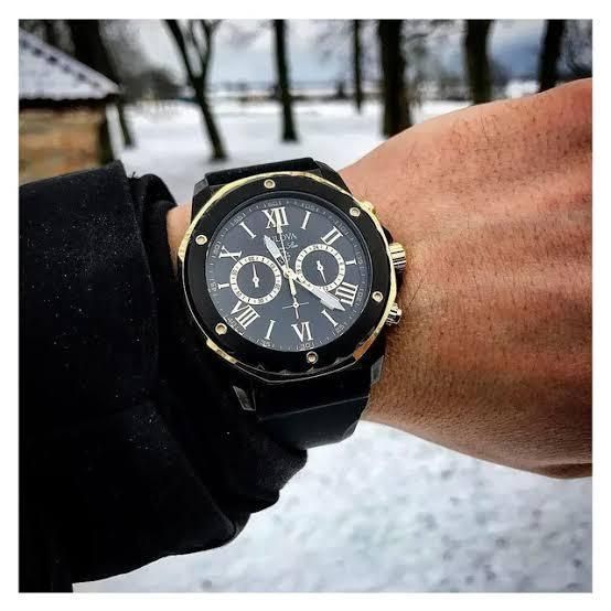 腕時計 ブローバ BULOVA マリンスター ブラック ゴールド 98B278