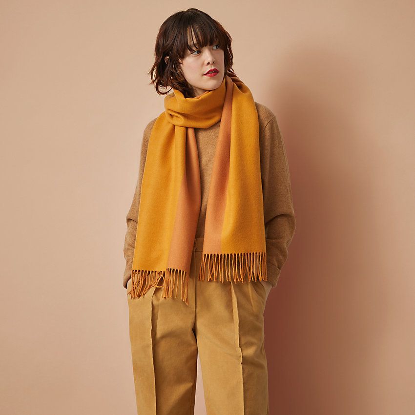 エルメス☆マフラー ダブルH カシミヤ100% 日本未入荷色 (HERMES エルメス☆マフラー ダブルH カシミヤ100% 日本未入荷色 (HERMES