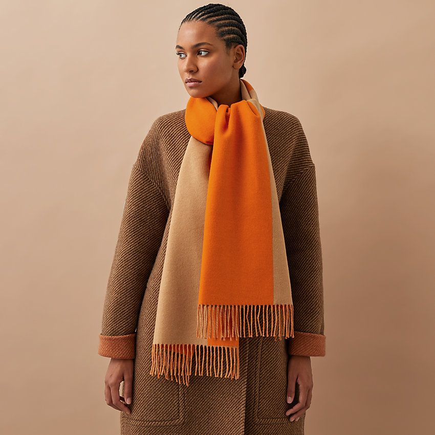 エルメス☆マフラー ダブルH カシミヤ100% 日本未入荷色 (HERMES エルメス☆マフラー ダブルH カシミヤ100% 日本未入荷色 (HERMES