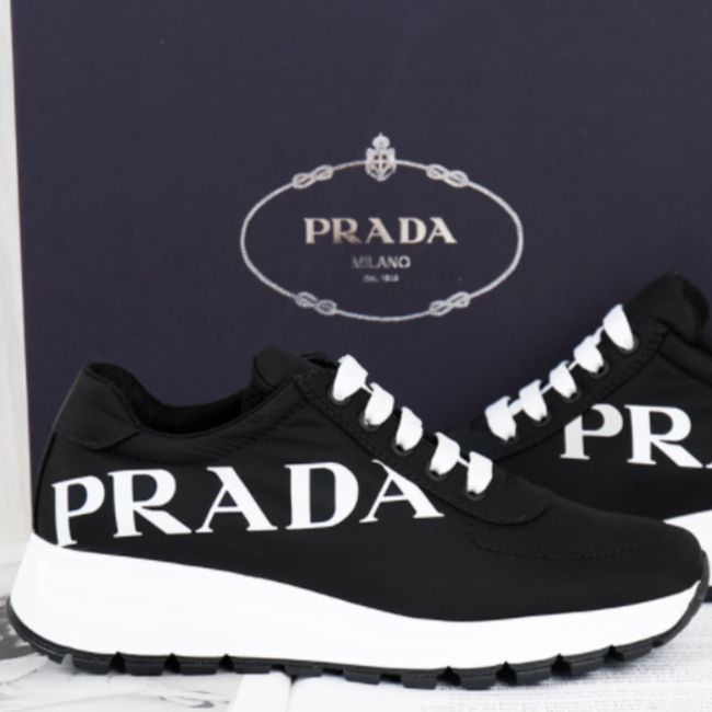 すぐ届く!【PRADA】 ロゴ レースアップ ナイロン スニーカー (PRADA すぐ届く!【PRADA】 ロゴ レースアップ ナイロン スニーカー (PRADA