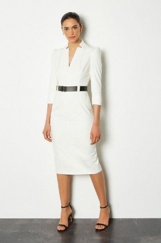 安心追跡【KAREN MILLEN】プレミアムリネンミディワンピ Women's Clothing & Fashion | Karen Millen US