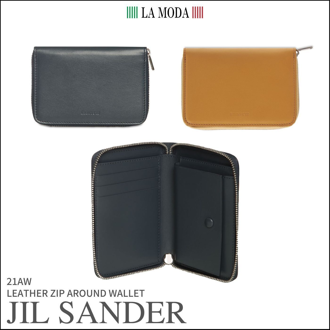 21AW◇Jil Sander◇ジップアラウンドウォレット スモール (Jil Sander 商品はお値下げ 二つ折り財布 ジルサンダー ジップアラウンドウォレット スモール 折り財布