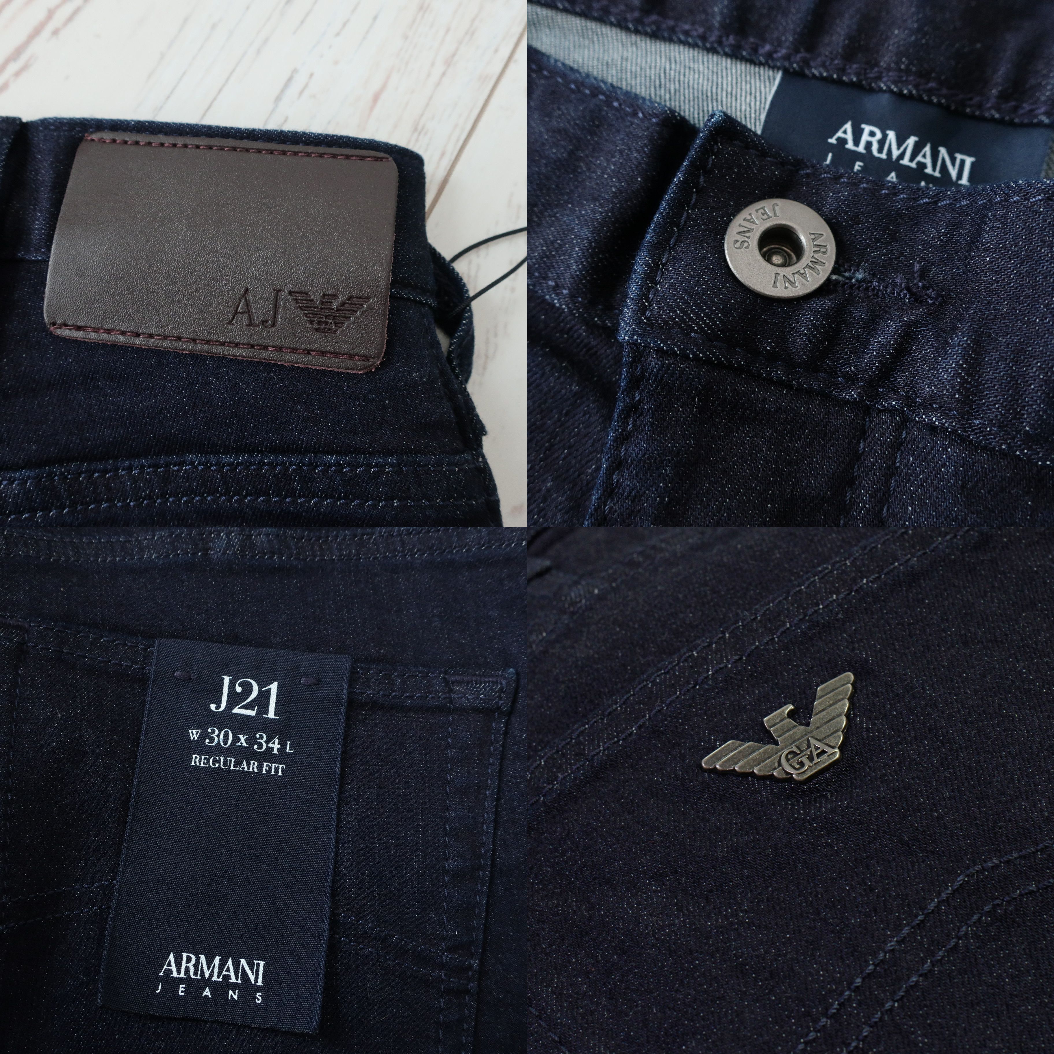 好きに ARMANI JEANS インディゴ デニム J21 レギュラー ストレッチ パンツ