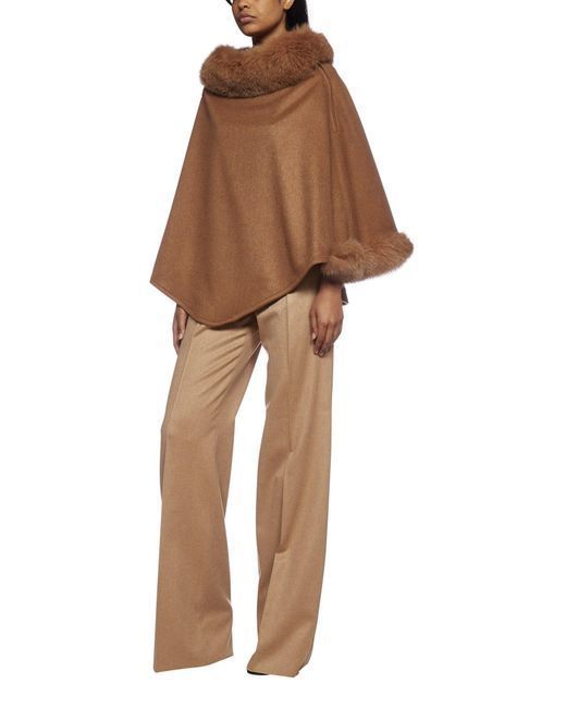Max Mara】マックスマーラ WSKIT ファー付き カシミア ケープ (Max Max Mara】マックスマーラ WSKIT ファー付き カシミア ケープ (Max