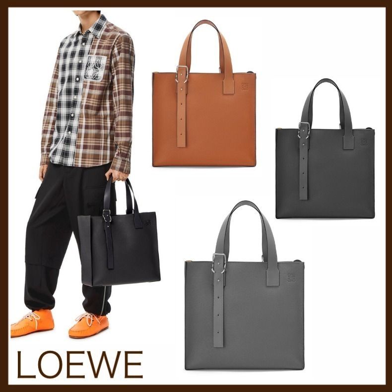 直営【LOEWE】カーフスキン バックルトート*メンズ (LOEWE/トート