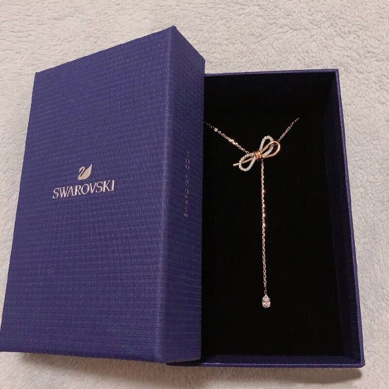 ☆追跡付☆ 【SWAROVSKI】 Lifelong Bow Y字型ネックレス