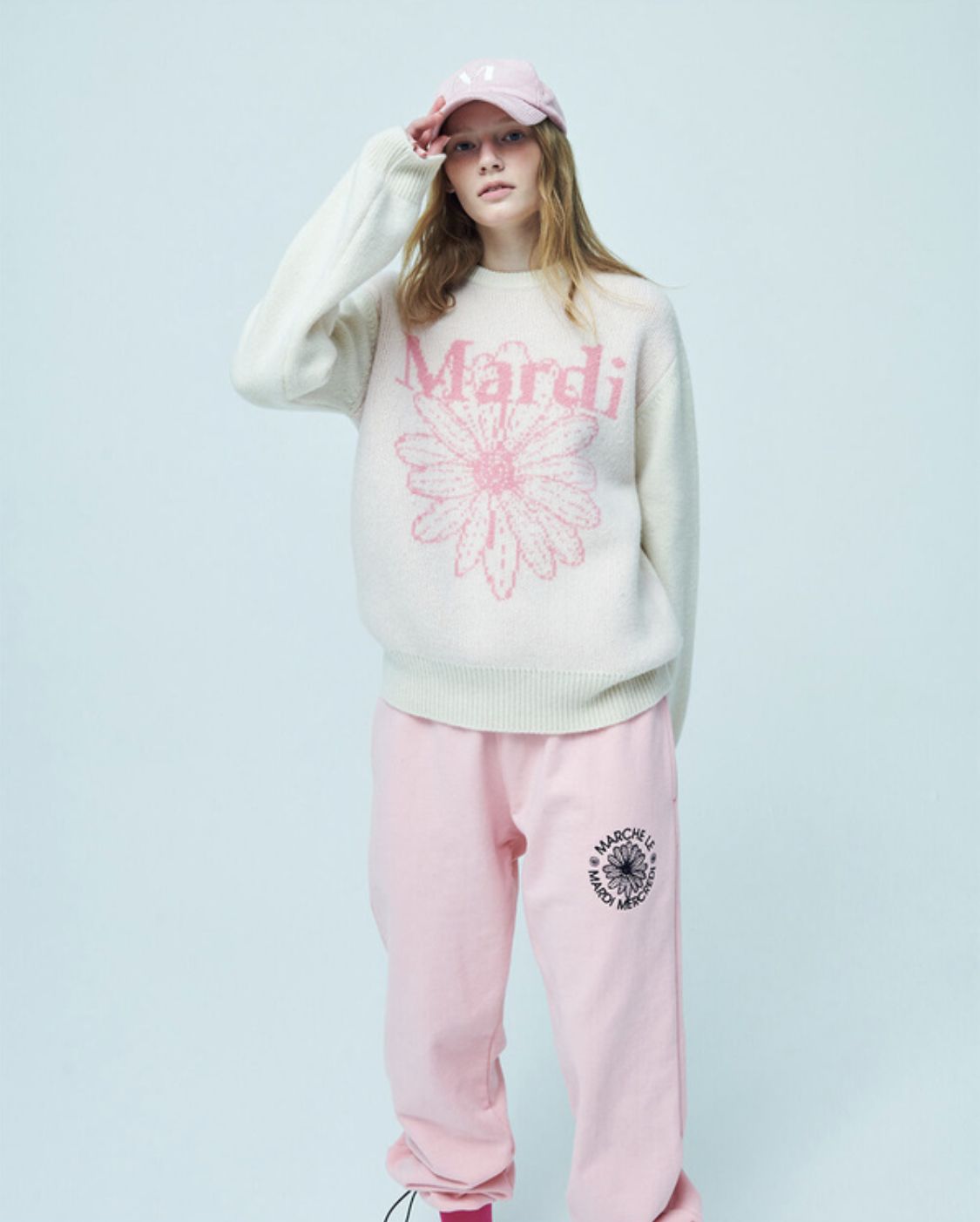 Mardi Mercredi】CASHMERE BLENDED PULLOVER FLOWER (Mardi Mercredi Mardi Mercredi】CASHMERE BLENDED PULLOVER FLOWER (Mardi Mercredi