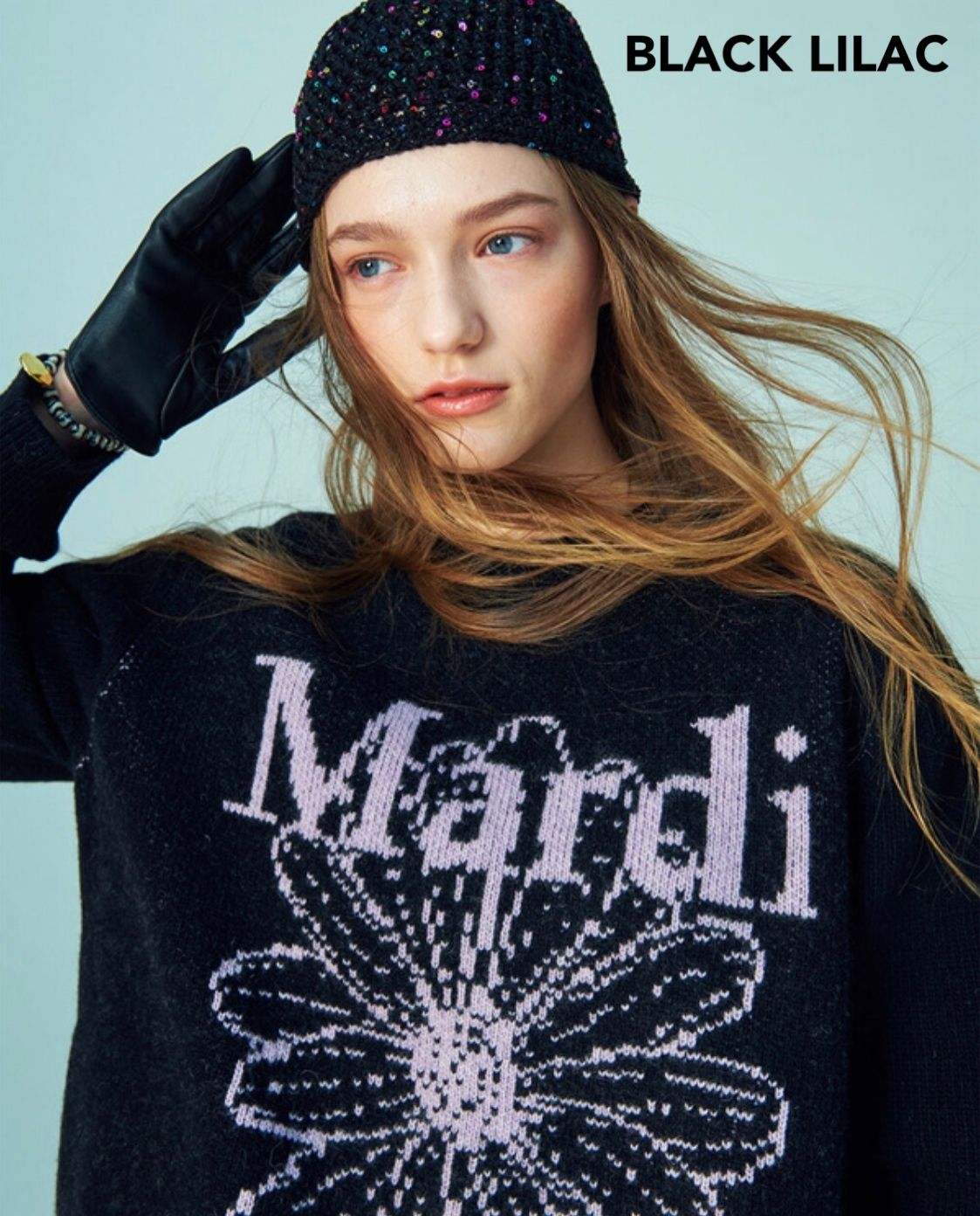 Mardi Mercredi】CASHMERE BLENDED PULLOVER FLOWER (Mardi Mercredi Mardi Mercredi】CASHMERE BLENDED PULLOVER FLOWER (Mardi Mercredi