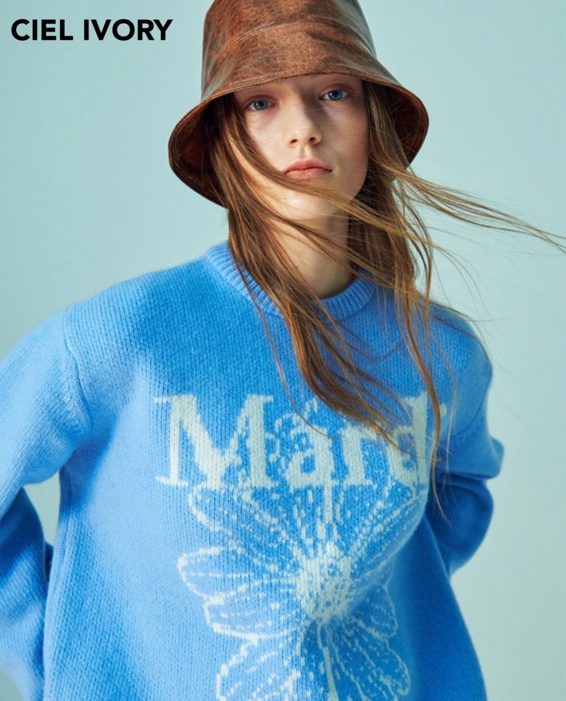 Mardi Mercredi】CASHMERE BLENDED PULLOVER FLOWER (Mardi Mercredi Mardi Mercredi】CASHMERE BLENDED PULLOVER FLOWER (Mardi Mercredi