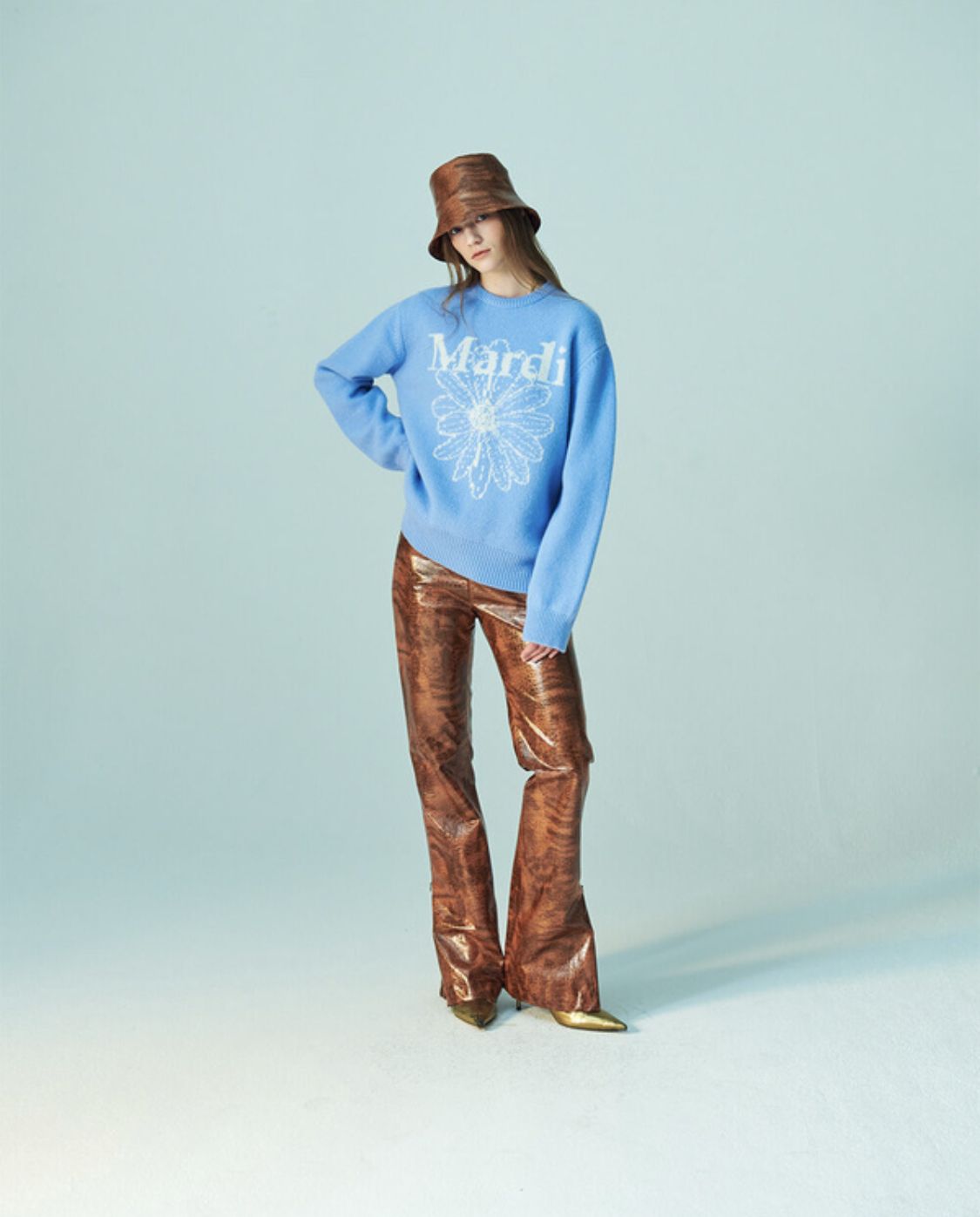Mardi Mercredi】CASHMERE BLENDED PULLOVER FLOWER (Mardi Mercredi Mardi Mercredi】CASHMERE BLENDED PULLOVER FLOWER (Mardi Mercredi