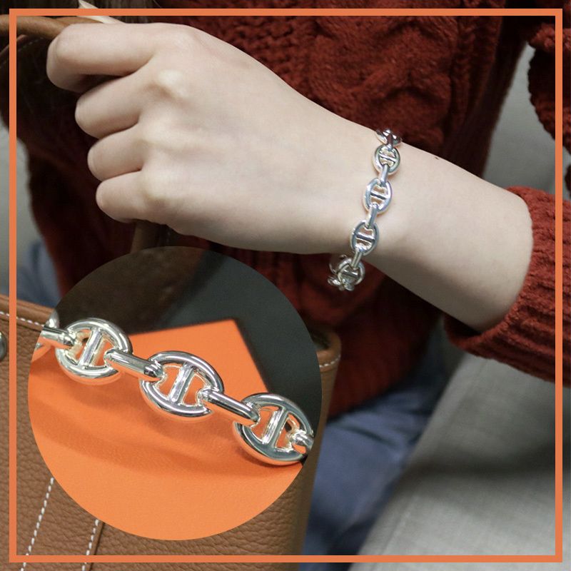 レア♪HERMES Chaine d'Ancre シェーヌ ダンクル アンシェネ MM 訳あり商品 Chaine dAncre ブレスレットMM HERMES ブレスレット