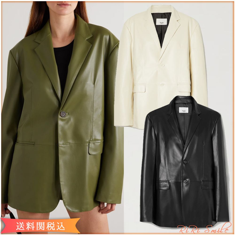 FRANKIE SHOP Olympia フェイク レザー ブレザー (The Frankie Shop