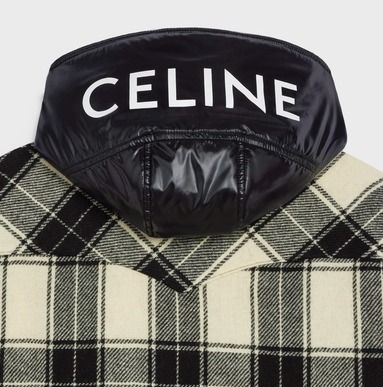 セリーヌ ウール タータンチェック フード付きオーバーシャツ (CELINE セリーヌ ウール タータンチェック フード付きオーバーシャツ (CELINE