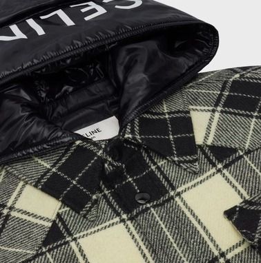 セリーヌ ウール タータンチェック フード付きオーバーシャツ (CELINE セリーヌ ウール タータンチェック フード付きオーバーシャツ (CELINE