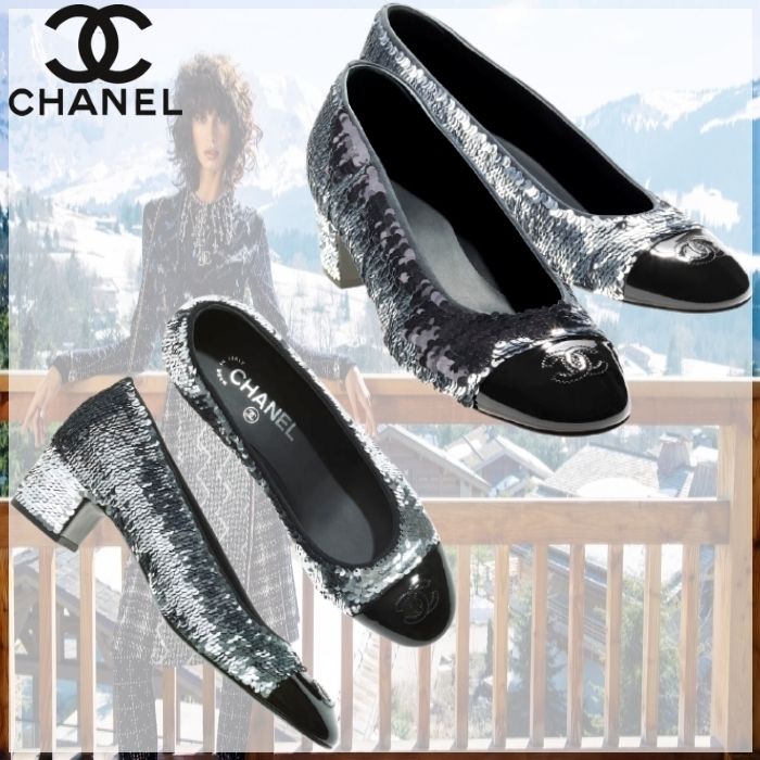 シャネル】☆パンプス CCマーク カーフスキン スパンコール (CHANEL ショッピング大人気 スパンコール パンプス CHANEL サンダル