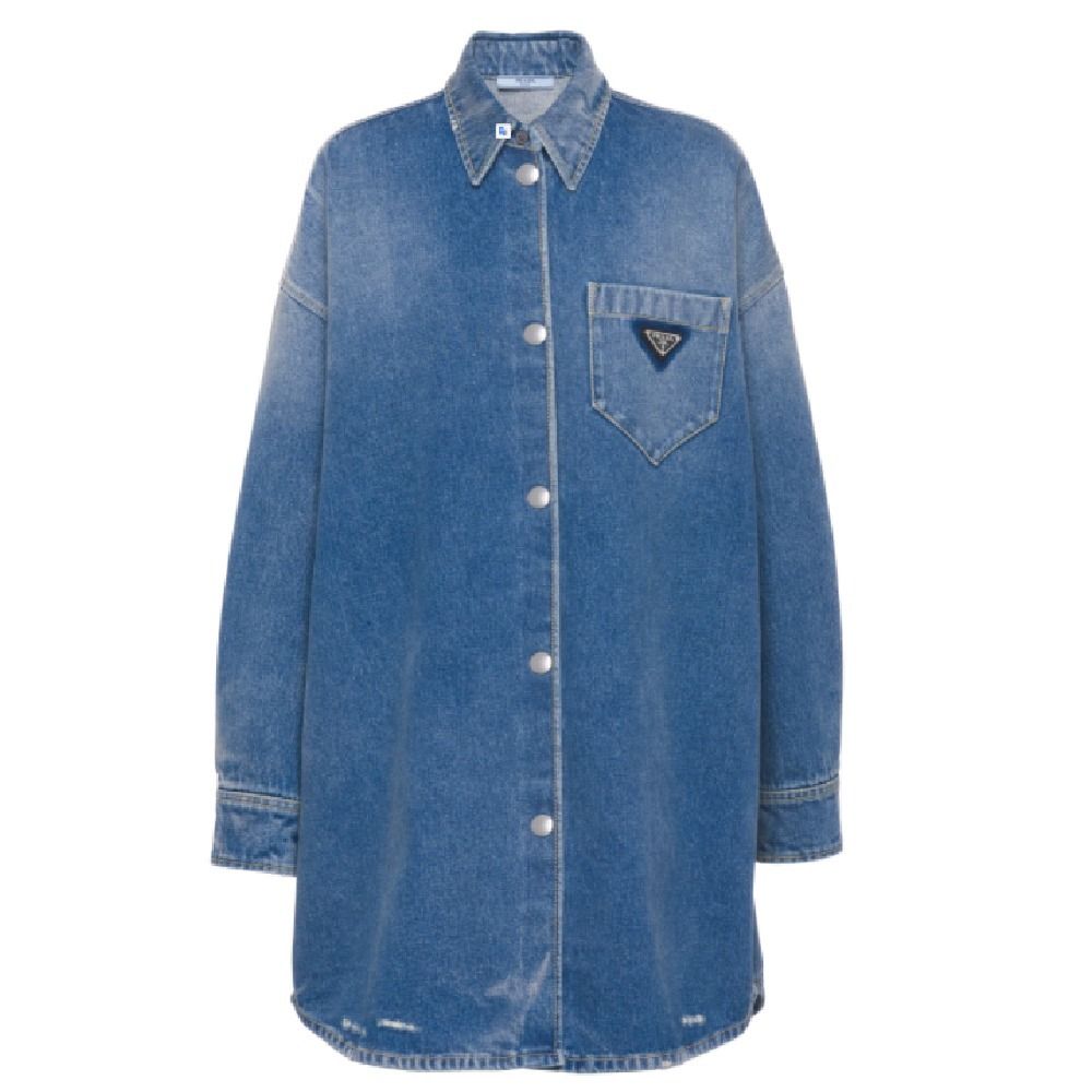PRADA 21-22AW新作 オーバーサイズ オーガニック デニムシャツ (PRADA ...