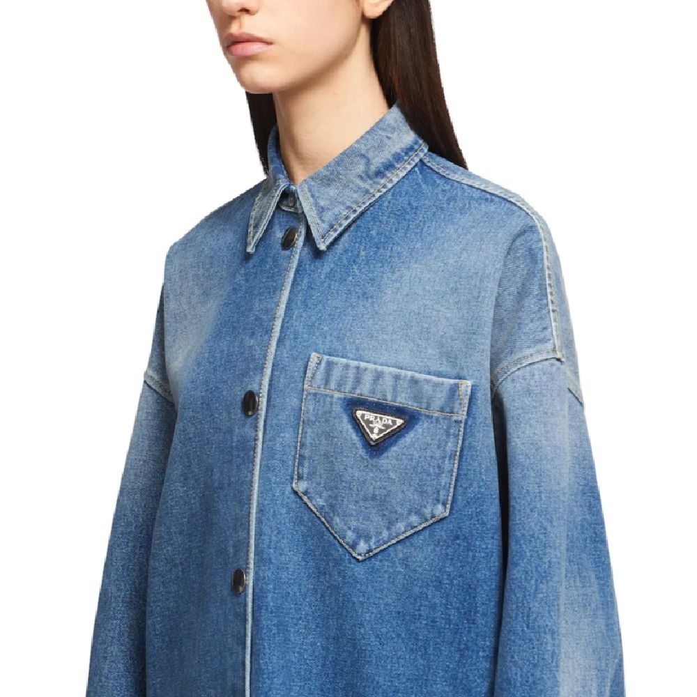 PRADA 21-22AW新作 オーバーサイズ オーガニック デニムシャツ (PRADA ...