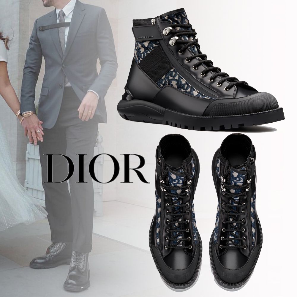 DIOR(ディオール)オブリーク*カーフスキン*コンバットブーツ (Dior ...