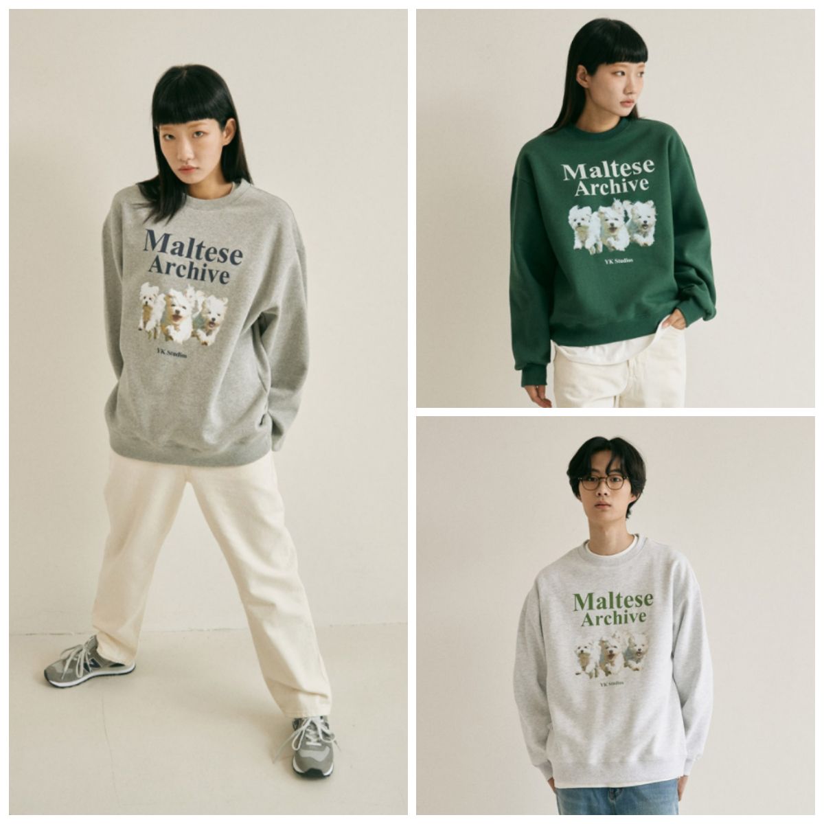 スウェット・トレーナー Wai Kei Maltese archive sweatshirts 4BKH111 Wai Kei☆ユニセックス☆Maltese archive sweatshirts 全3色