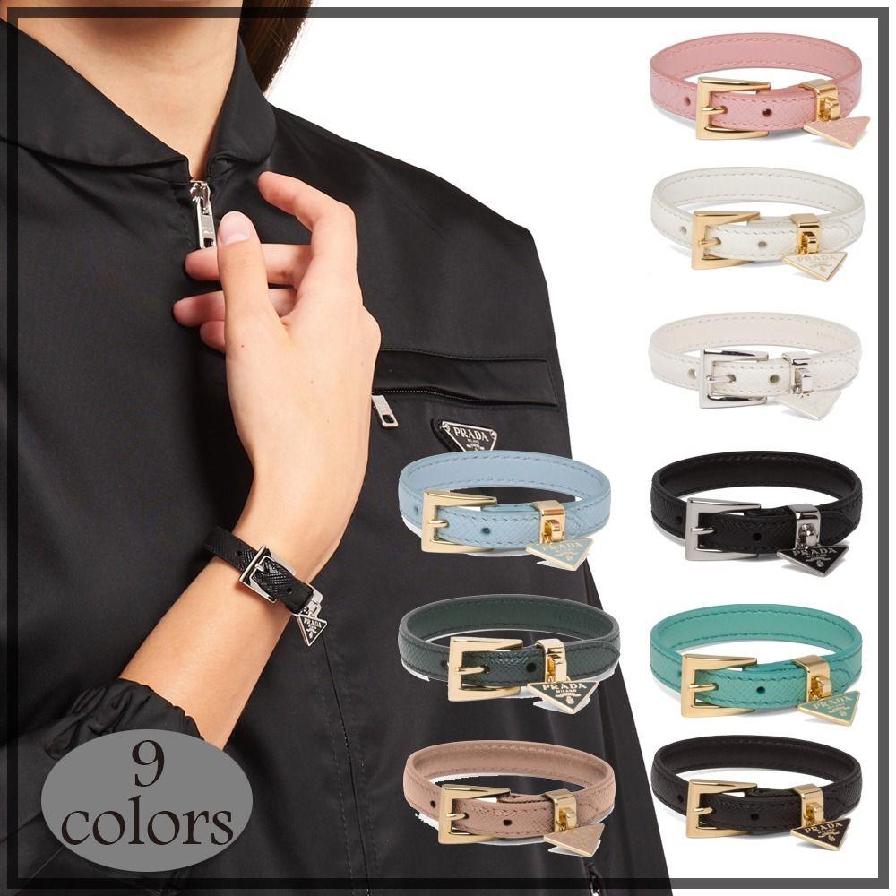 PRADA プラダ☆Saffiano レザー ブレスレット (PRADA/ブレスレット セットアップの通販 PRADA/ブレスレット/バングル ブレスレット
