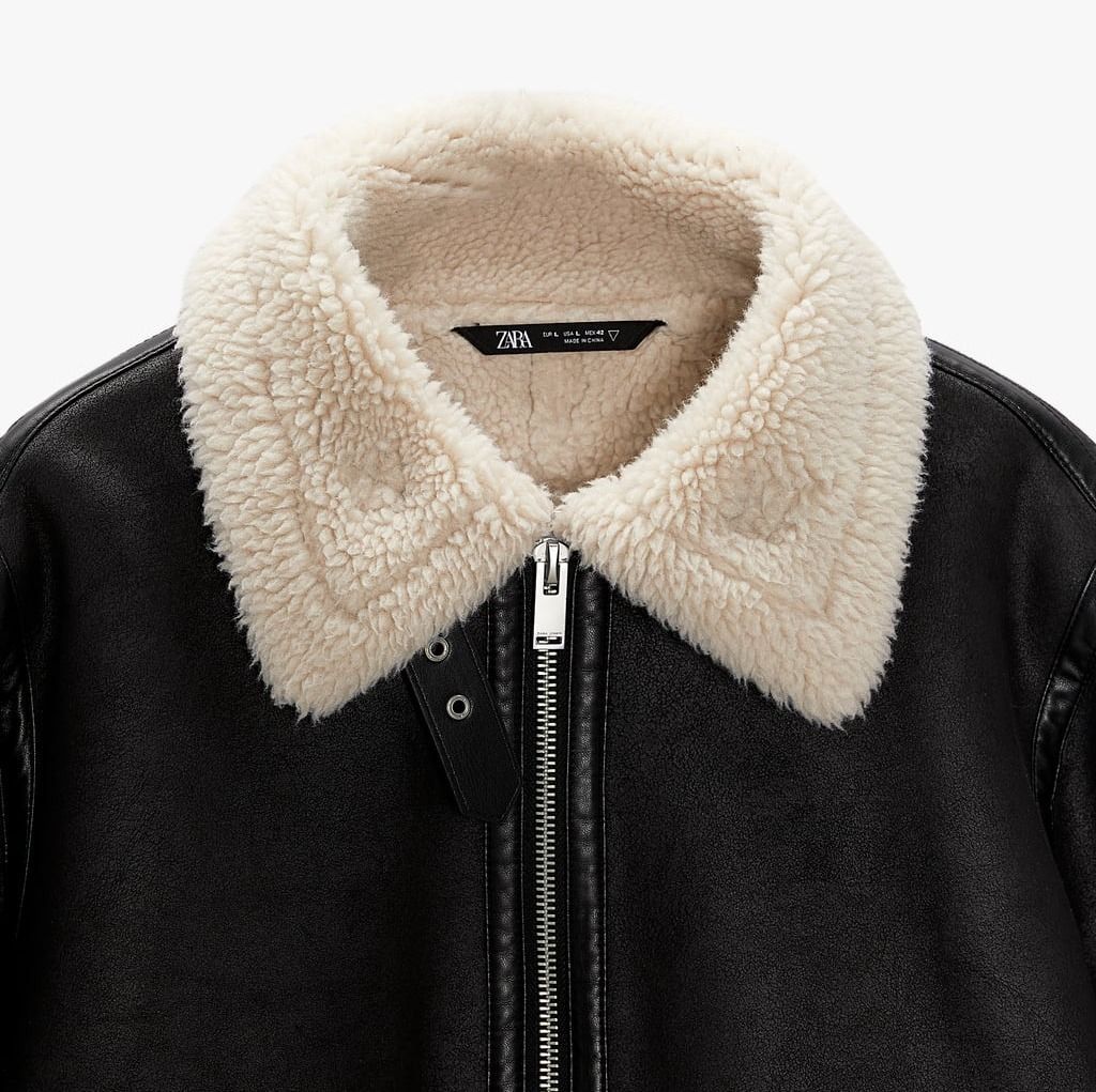 ☆ドイツ発/送関込*ZARA*新作*ムートンレザージャケット/BL☆ (ZARA ☆ドイツ発/送関込*ZARA*新作*ムートンレザージャケット/BL☆ (ZARA