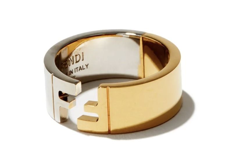 S4447 FENDI Fロゴ メタル リング-