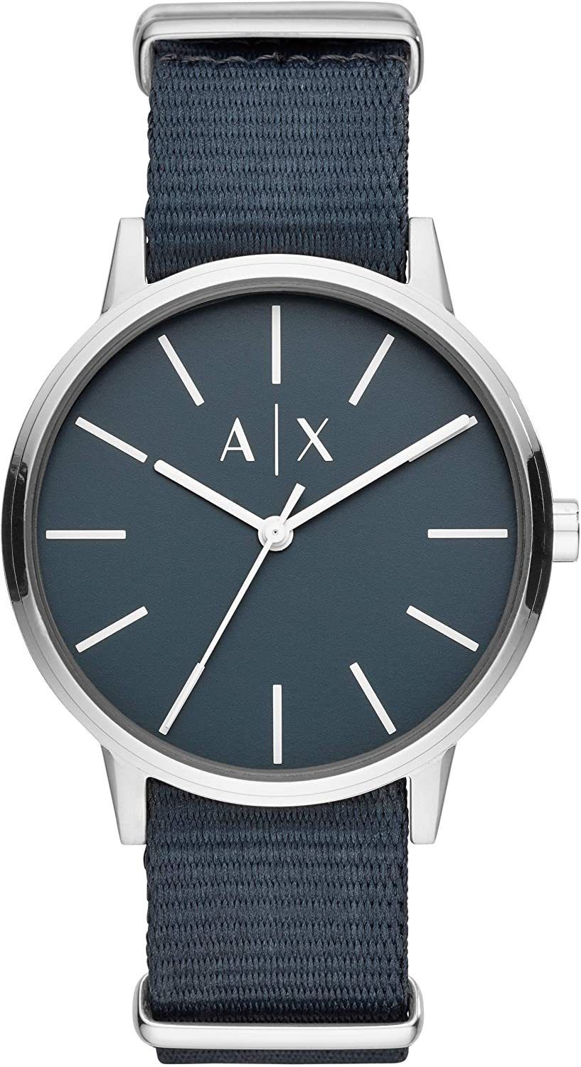 ARMANI EXCHANGE 腕時計 42mm シルバー ナイロン 人気 (A/X Armani