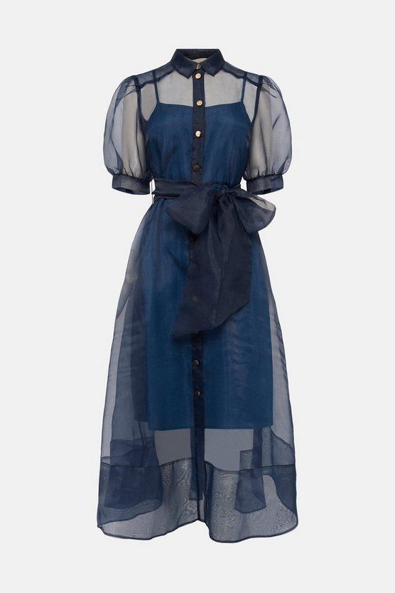 coast~*オーガンザパフスリーブシャツドレス*☆送料込☆ (Coast coast~*オーガンザパフスリーブシャツドレス*☆送料込☆ (Coast