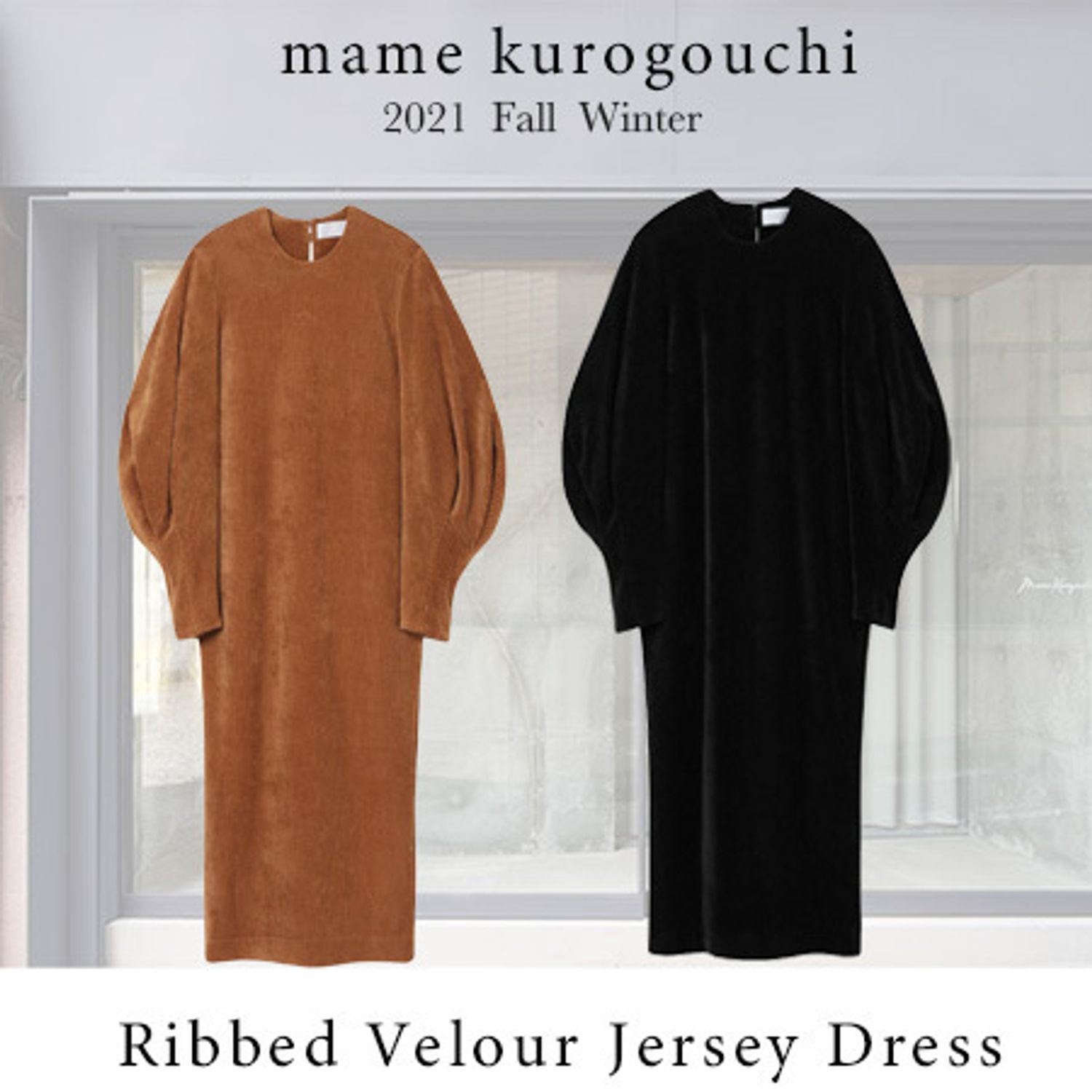 21aw Mame Kurogouchi マメ ベロアジャージー ドレス Mame Kurogouchi ワンピース Buyma