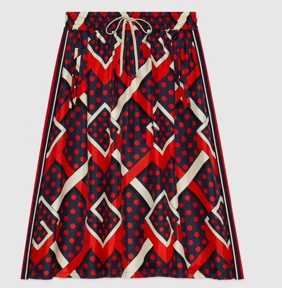 国内発送☆GUCCI】G ドット ラビリンス プリント スカート