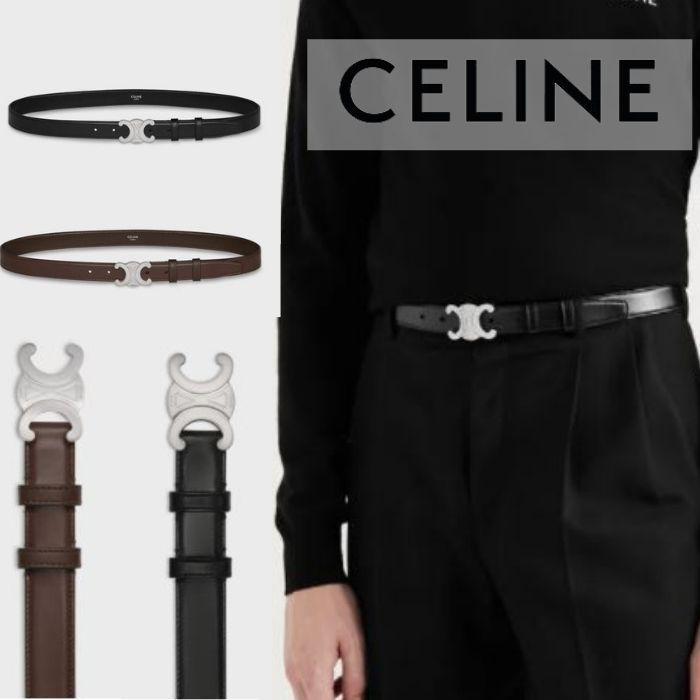 セリーヌ】CELINE トリオンフ ベルト メンズ カーフスキン (CELINE セリーヌ】CELINE トリオンフ ベルト メンズ カーフスキン (CELINE
