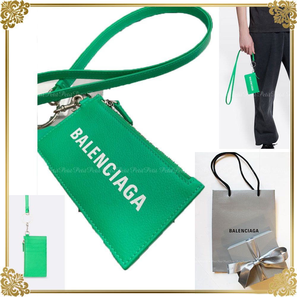 国内発☆BALENCIAGA ネックストラップ付カードコインケース 国内発☆BALENCIAGA ネックストラップ付カードコインケース