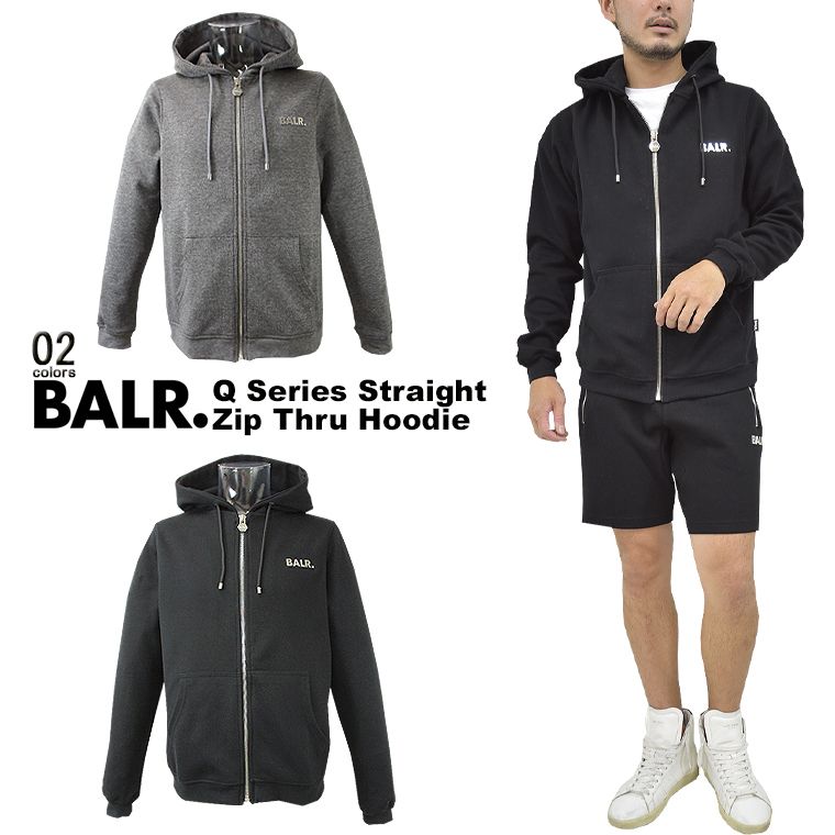 BALR ボーラー Q Series Straight Zip Thru Hoodie フーディ即納 (BALR 公式メーカー BALR. ボーラー Q-SERIES zip パーカー sizeXL パーカー