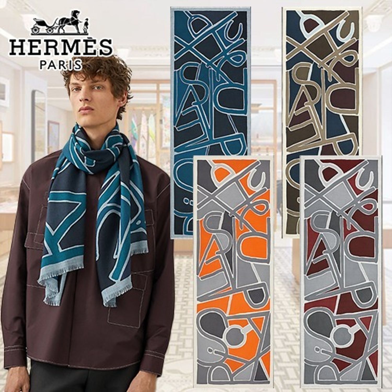 エルメス メンズ ストール レクタングル アン トラース 人気ロゴ Hermes ストール Ht 07 Ht 03 Ht 05 Buyma
