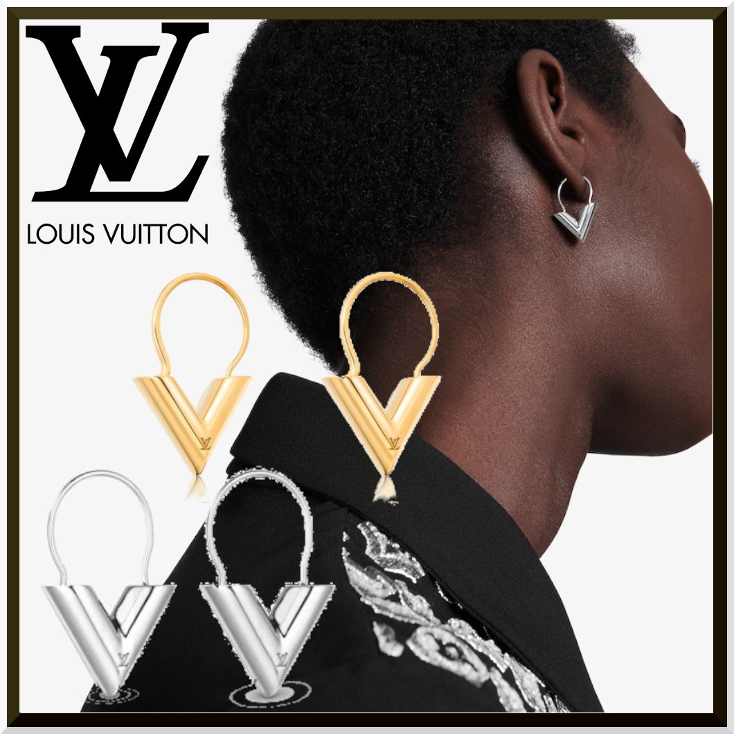 大人気!】Louis Vuitton × エッセンシャル V フープ ピアス (Louis 直売直送 VUITTONエッセンシャルピアス LOUIS ピアス(両耳用)