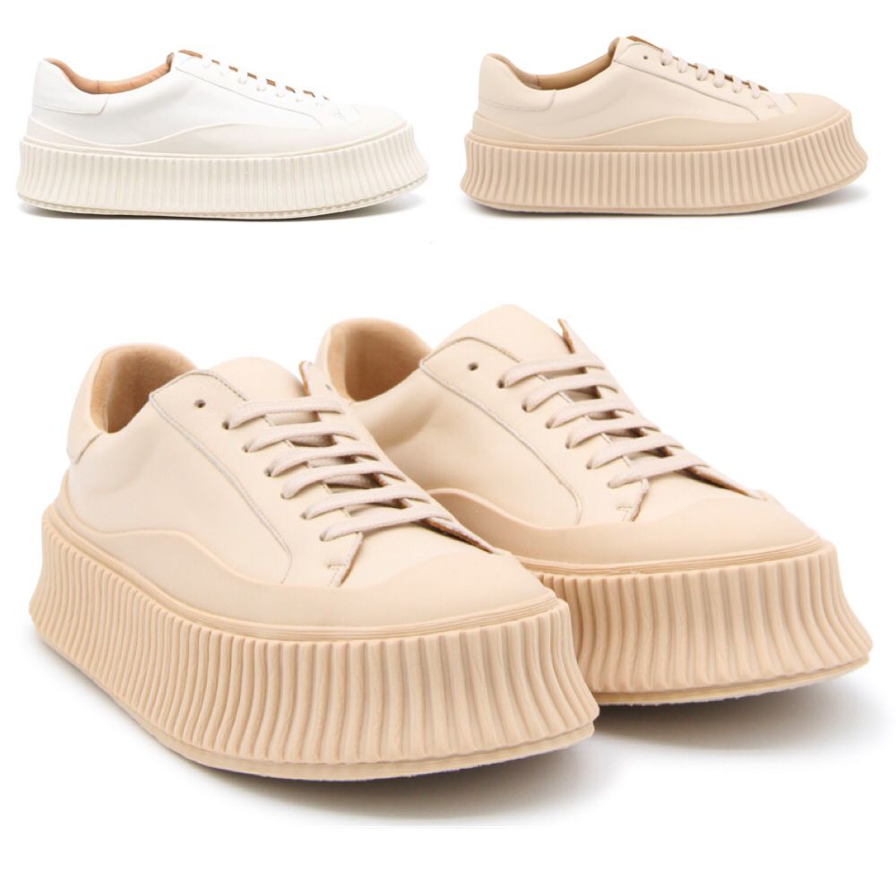 関税・送料込】Jil Sander ロートップレザースニーカー (Jil Sander